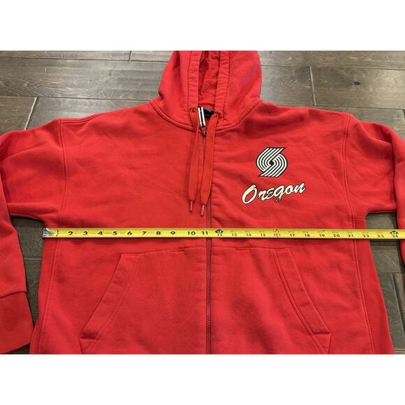 Nike Womens Red NBA Oregon Portland Trailblazers Full Zip Hoodie Sweatshirt L - Picture 9 of 9
